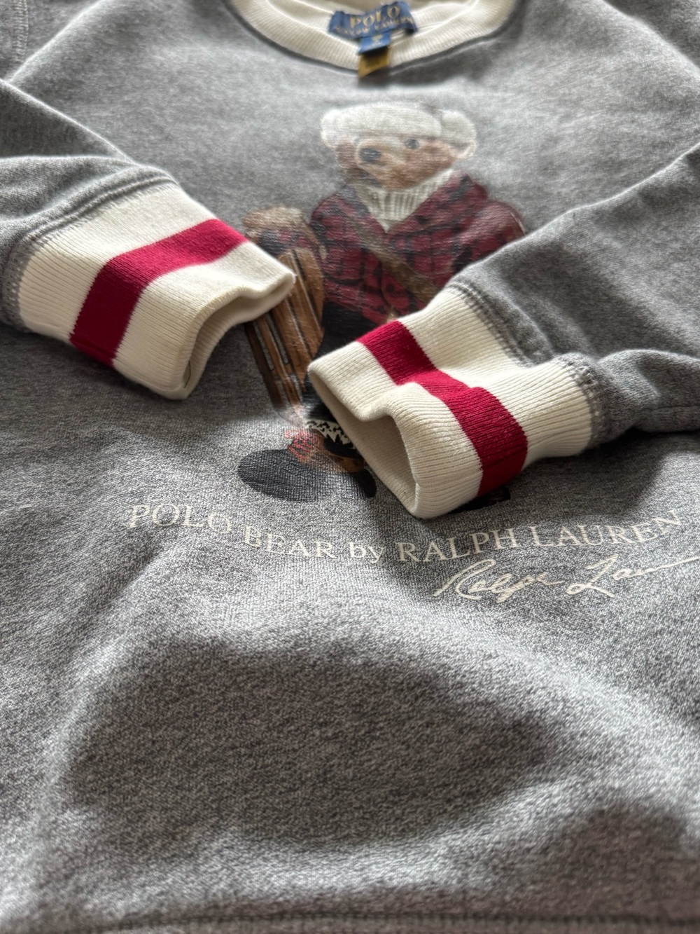 Polo Ralph Lauren Sled Polo Bear Sweatshirt Gray Kids Size S/8 - Picture 7 of 12